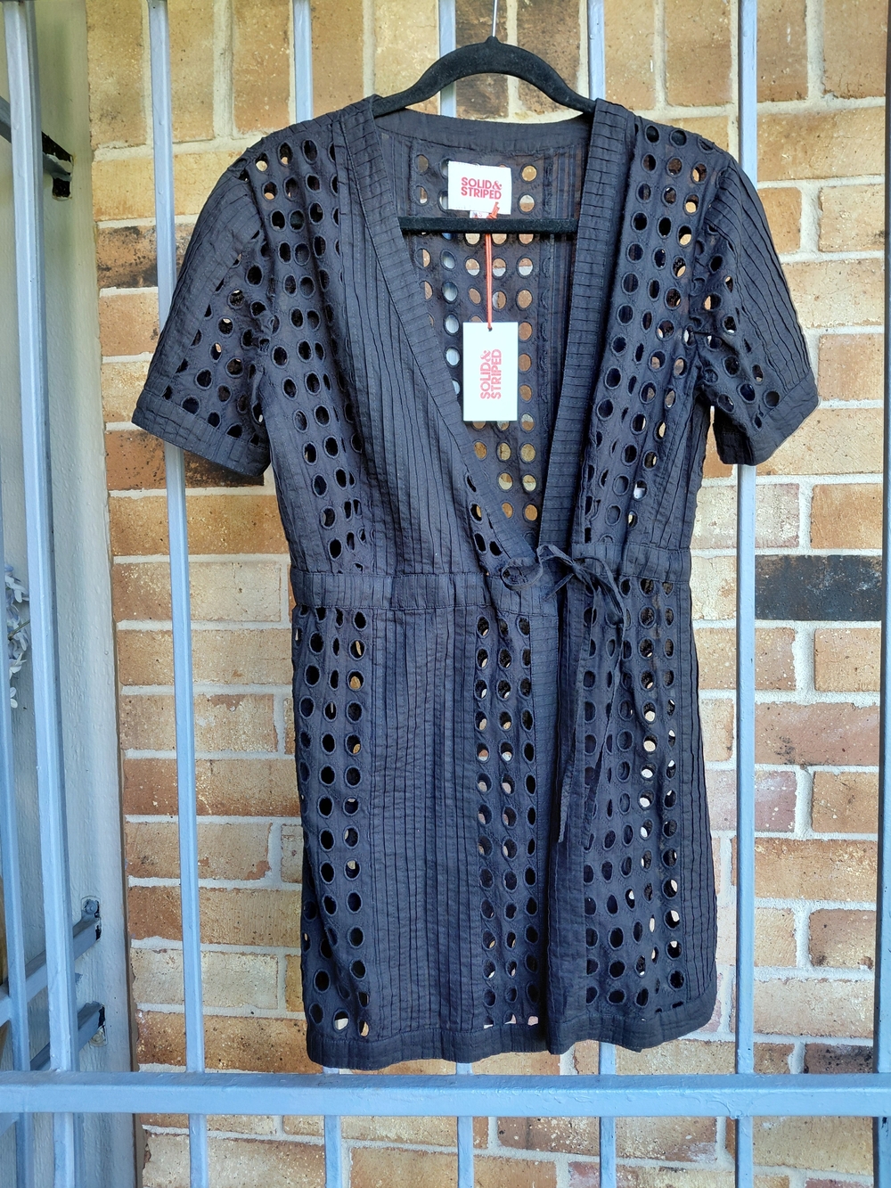 Black Eyelet Tie-Waist   Cover-Up